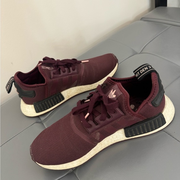 Women’s Adidas NMD Maroon Sneakers with Black and White Details - Picture 1 of 9